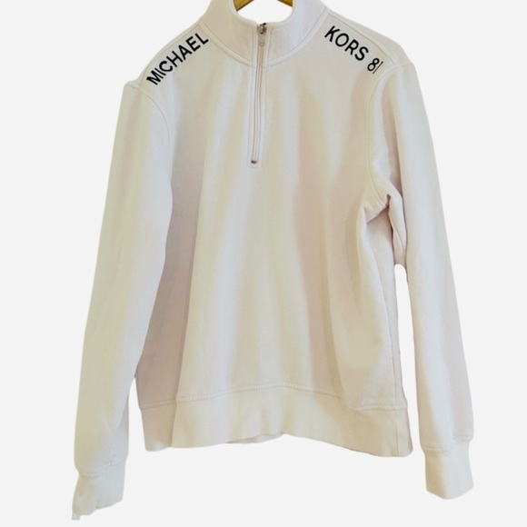MICHAEL KORS White Quarter-Zip Sweatshirt - Picture 1 of 7